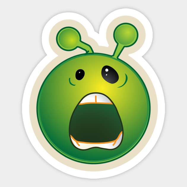 Funny Alien Monster ET Extraterrestrial Martian Green Man Emoji for Women, Men and Kids 19 Sticker by PatrioTEEism